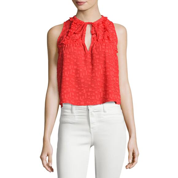 IRO Ragnhild Sleeveless Textured Boxy Top Orange S - Picture 1 of 13